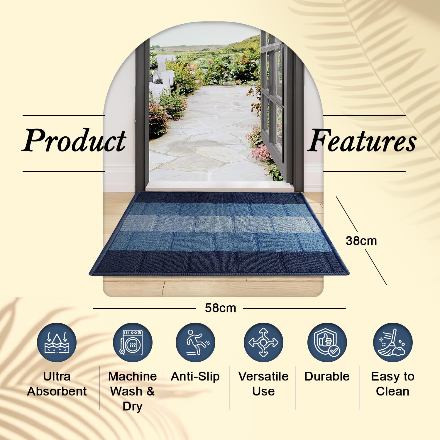 Status Contract Anti Slip Front Door Mat|(38X58Cm) Living Room Rug For Entrance Doors|Polypropylene Floor Mat For Home|Essential